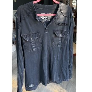 Men's Grey Affliction Long Sleeve